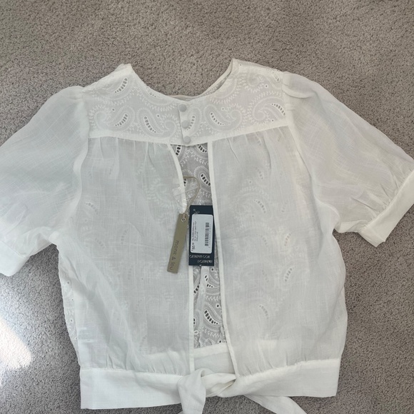 Monk and Lou Tie back embroidery blouse - Picture 4 of 5